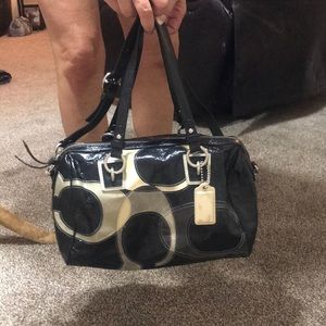 Coach purse. Medium. Black white grey